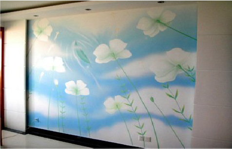 中江画墙绘怎么画好白云的蓬松感？