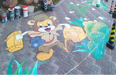 中江夏季画地面彩绘会遇到的问题