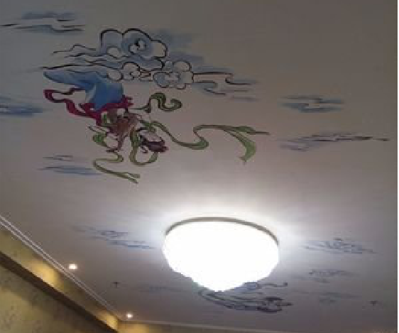 中江如何快速绘制天花板上的手绘墙？