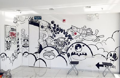 中江手绘墙并非传统涂鸦。